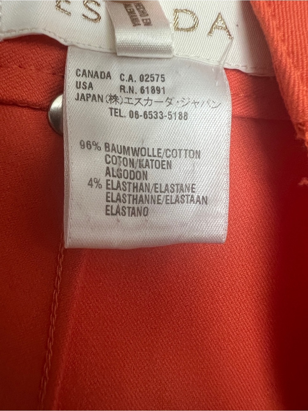 Escada Lace Up Front Orange Pants SZ 34/XS Vacation Summer Casual Mini Flare Leg - Picture 13 of 14